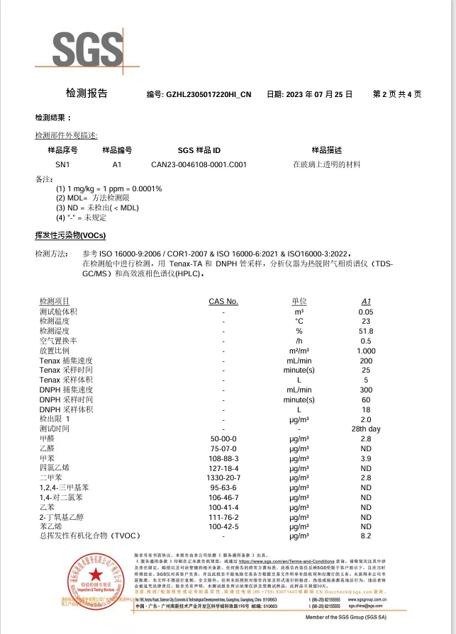 SGS检测报告